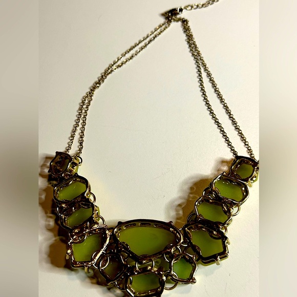 Gold and Yellow Statement Necklace with Glossy Beads - Picture 3 of 12
